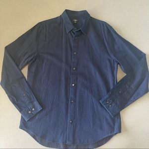 NWT Vince Navy Button Down Dress Shirt